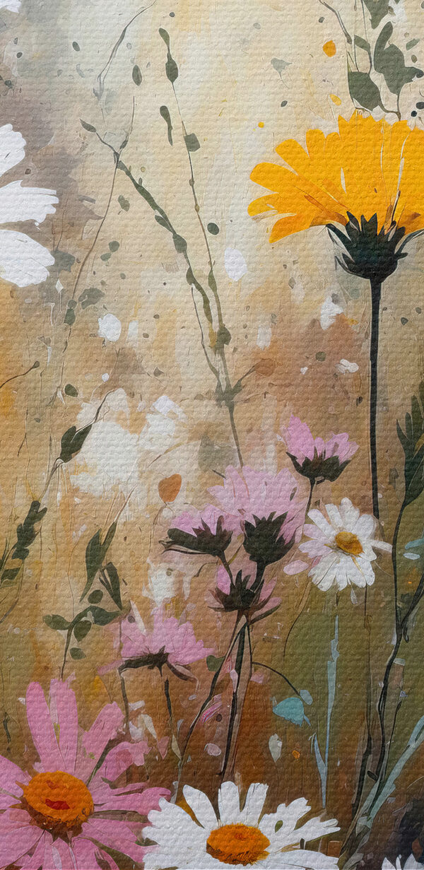 Ein Gemälde mit Blumen und Blättern Ein Gemälde mit Blumen und Blättern