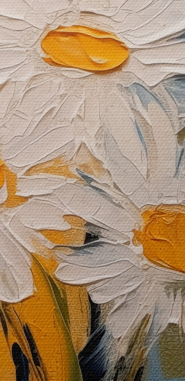 A painting of flowers in a glass A painting of flowers in a glass