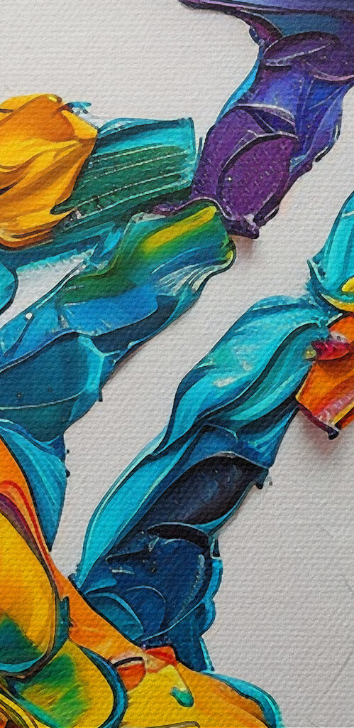 A hand painted with different colors A hand painted with different colors