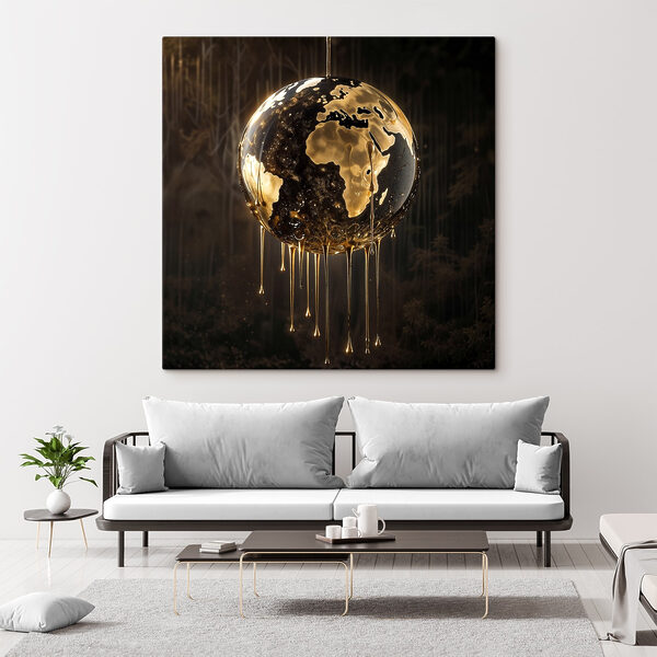 A globe with dripping liquid A globe with dripping liquid
