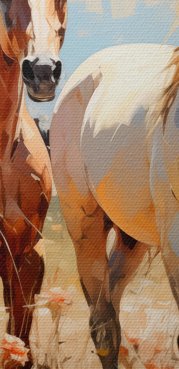 Two horses standing in a field Two horses standing in a field