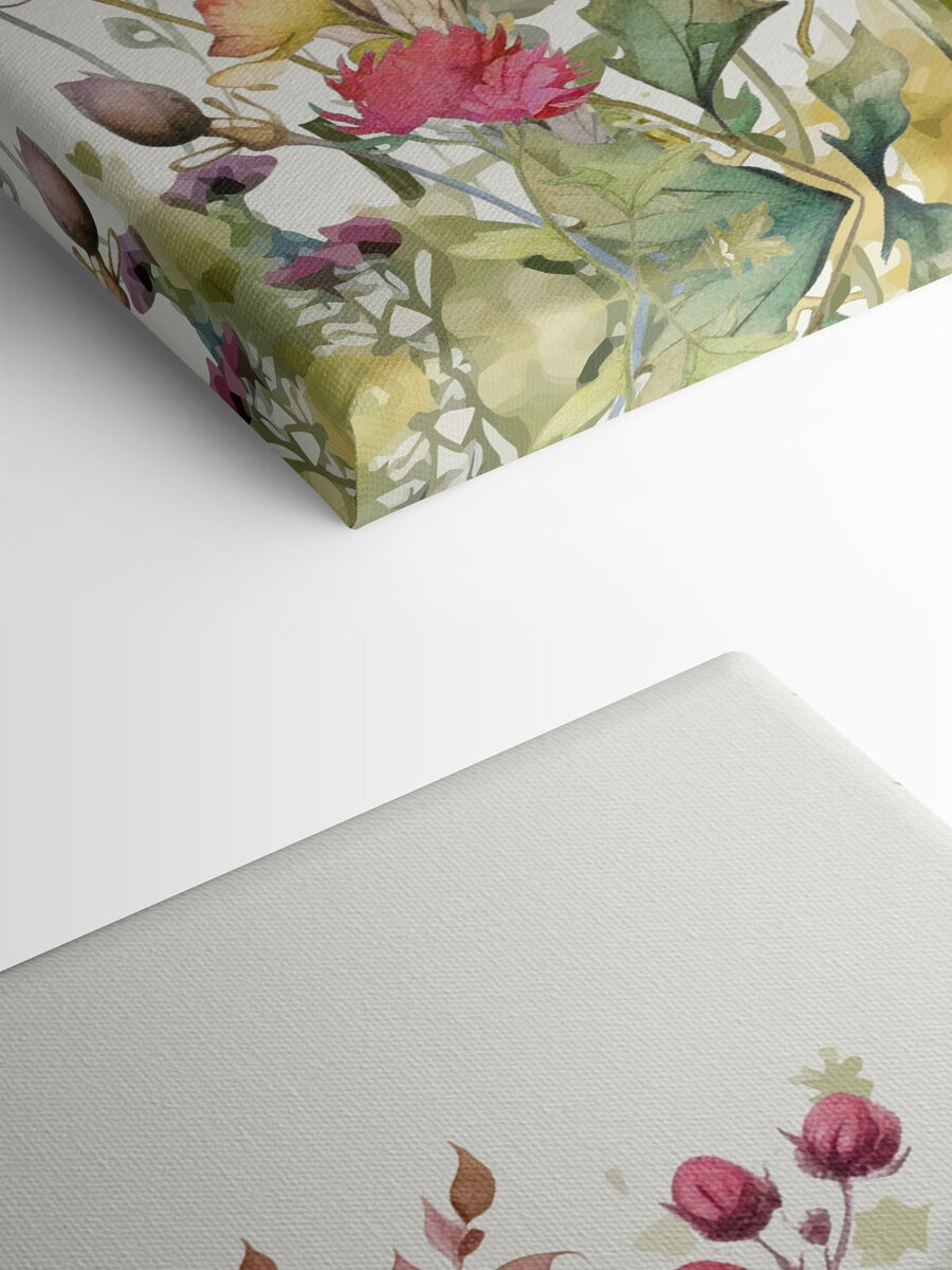 Ein Aquarell mit Blumen