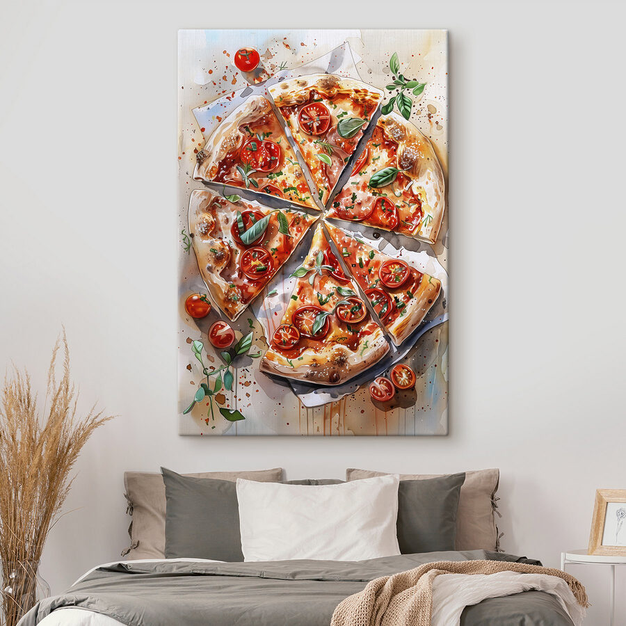 Aquarell einer Pizza