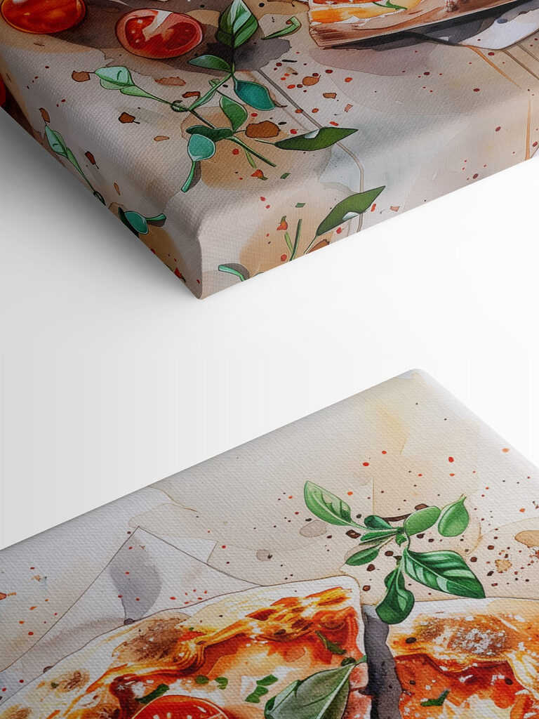 Watercolor of a pizza