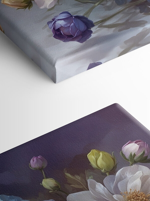 Malerei von Blumen auf einem Tisch Malerei von Blumen auf einem Tisch