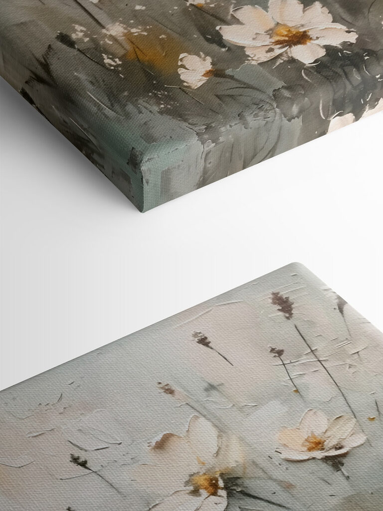 Painting of flowers on a wall