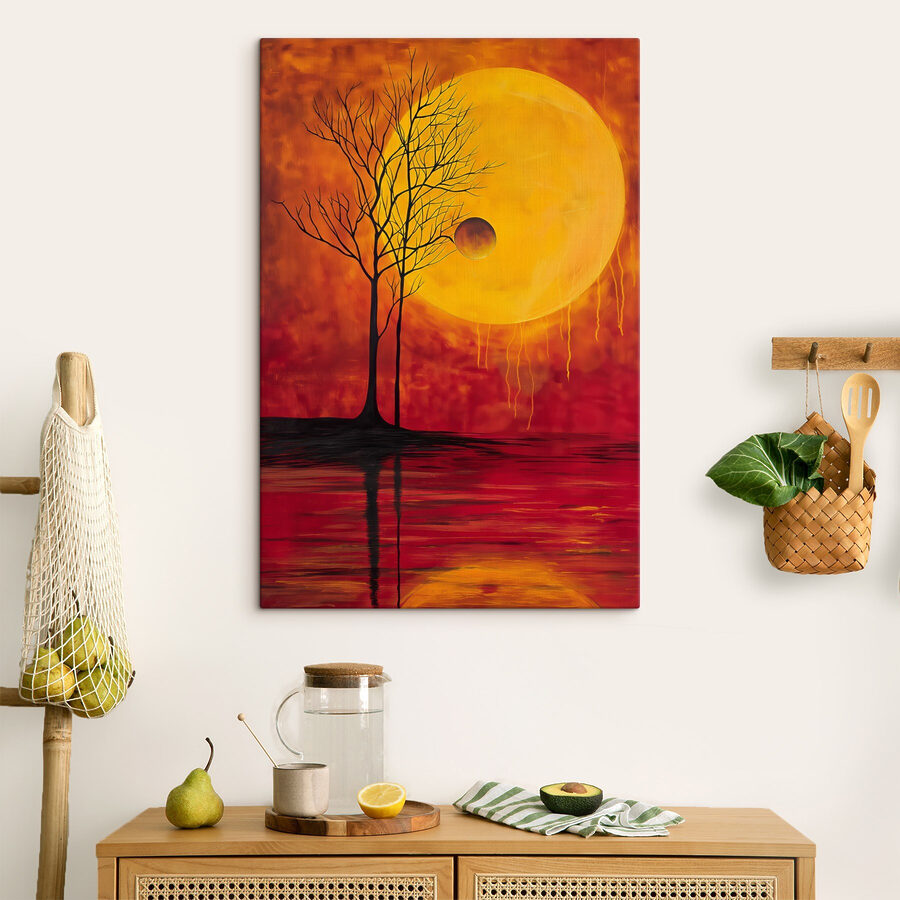Wandbilder Baum und Mond im Hintergrund – Bild 8