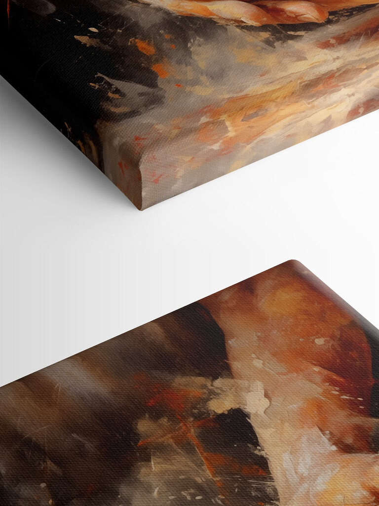 Painting of hands holding a ball of bread