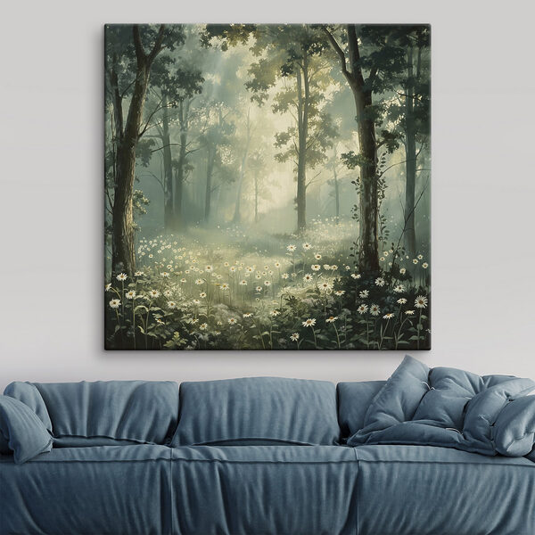 Wald mit Blumen und Bäumen Wald mit Blumen und Bäumen