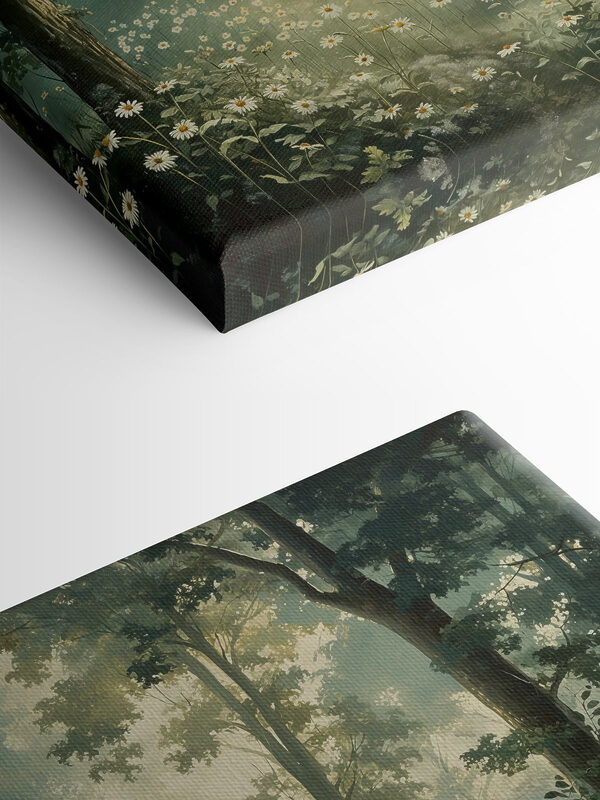 Wald mit Blumen und Bäumen Wald mit Blumen und Bäumen