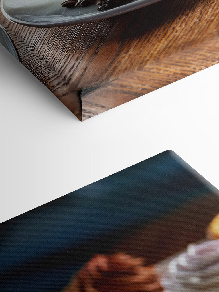 Cup of coffee and cupcakes on a table