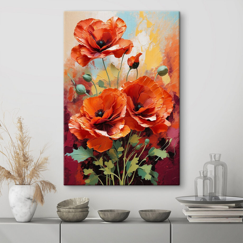 Painting of red flowers Painting of red flowers