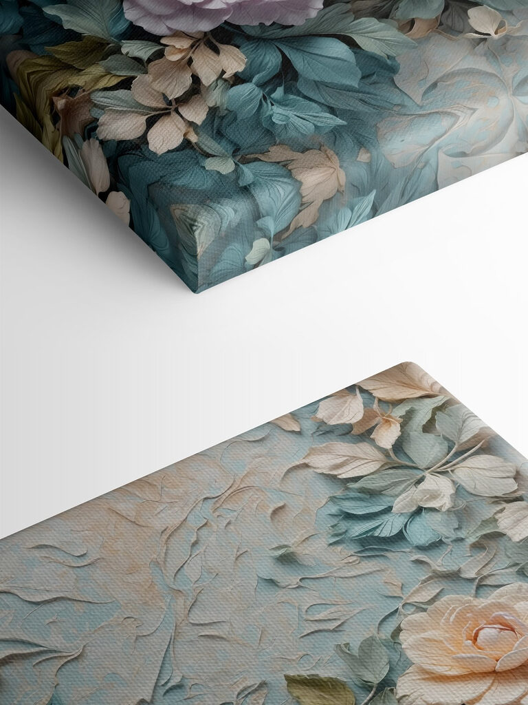 Group of flowers on a wall