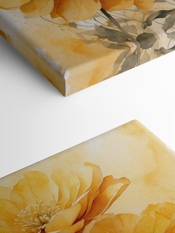 Malerei von orangefarbenen Blumen Malerei von orangefarbenen Blumen