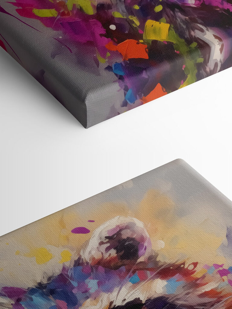 Painting of a raccoon