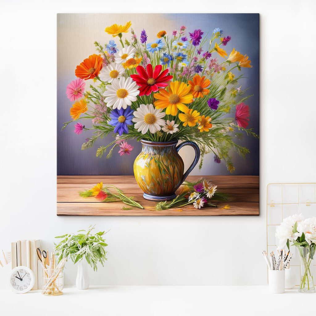 Colorful flowers in a vase