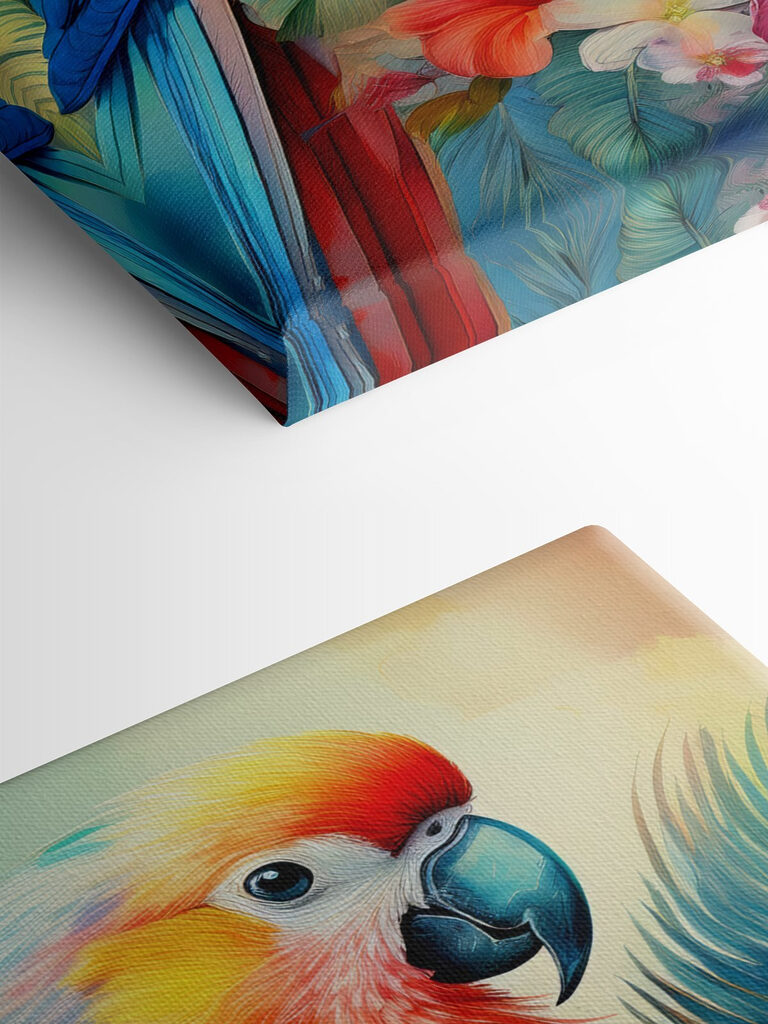 Colorful parrot on a floral background Colorful parrot on a floral background