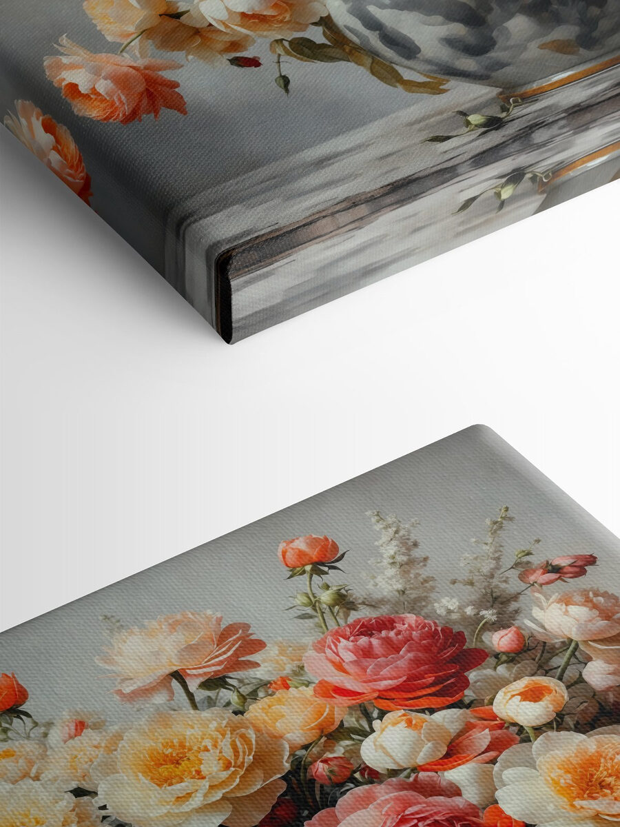 Vase mit Blumen auf einem Tisch Vase mit Blumen auf einem Tisch
