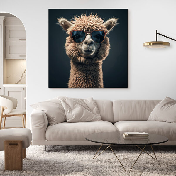 Lama mit Sonnenbrille Lama mit Sonnenbrille
