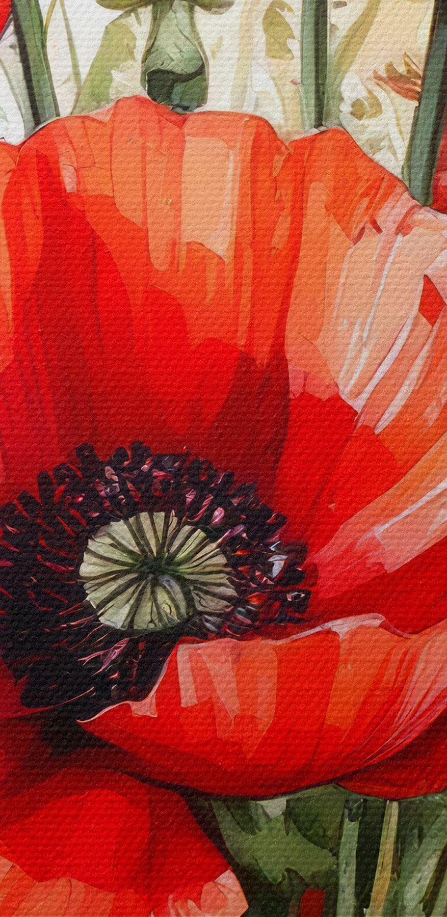 Malerei von roten Blumen