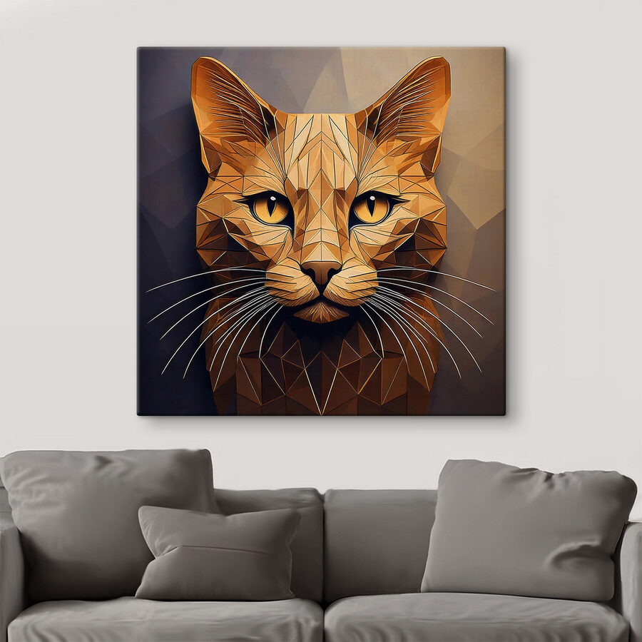 Katze mit Low-Poly-Design