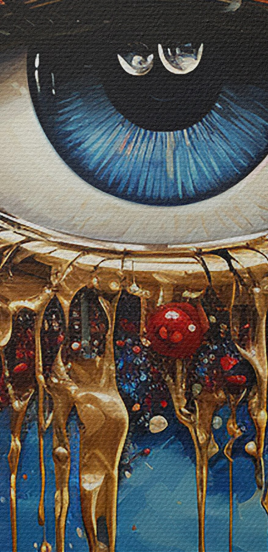 Mysteriöses Auge mit Stadtspiegelung