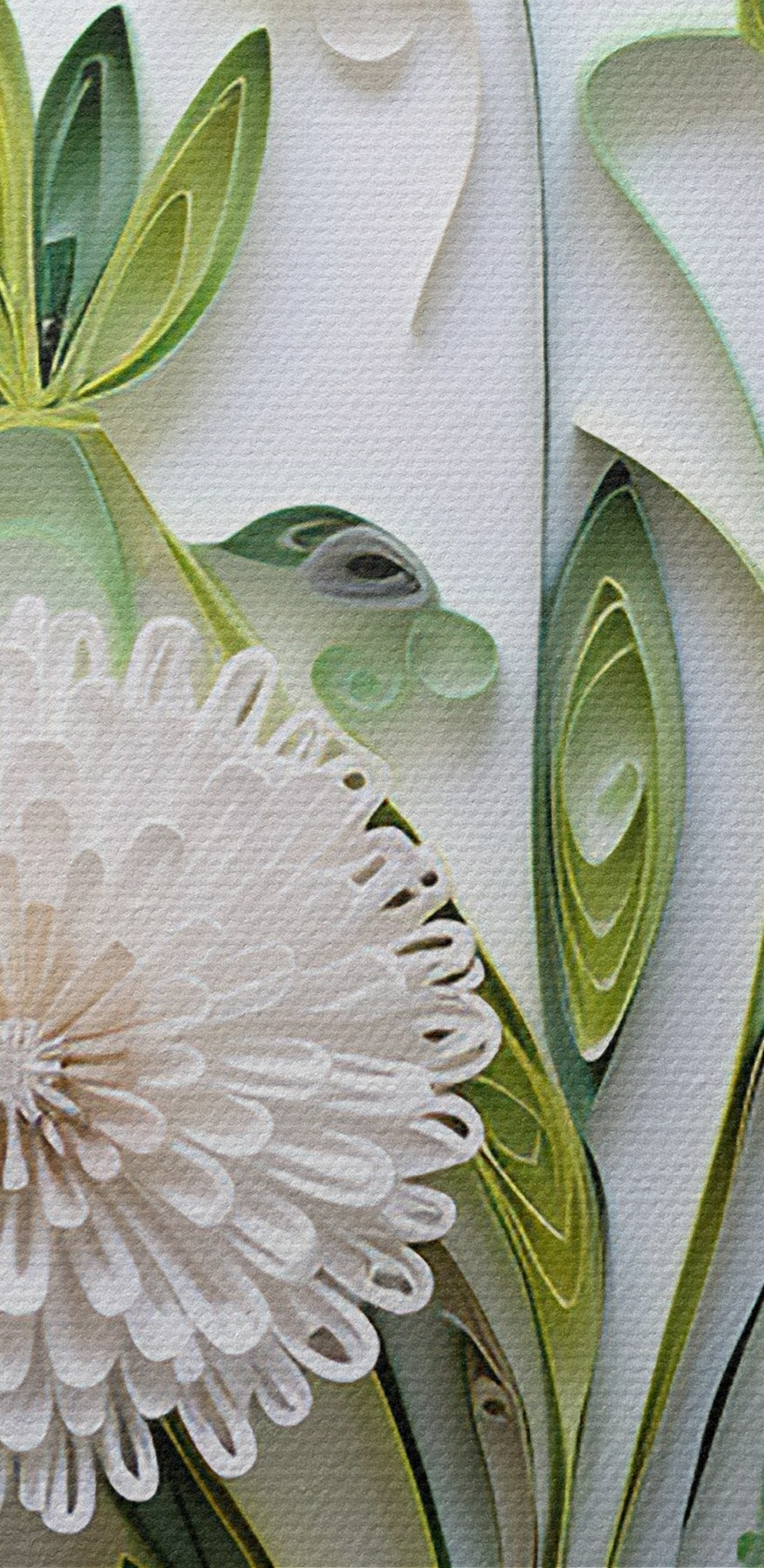 Papierblumen und Blätter Papierblumen und Blätter