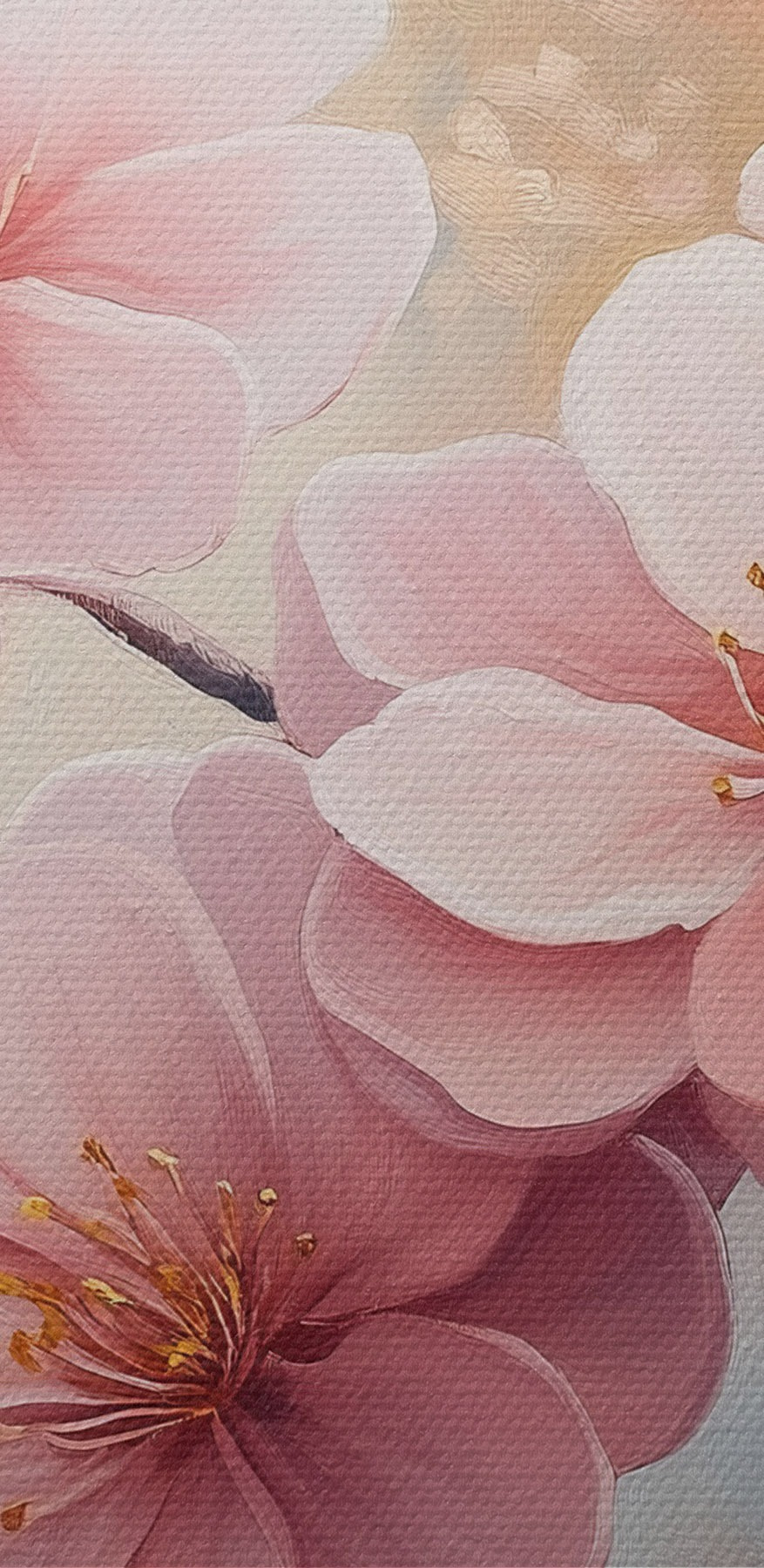 Malerei von rosa Blumen