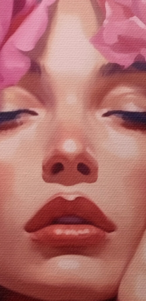 Woman with flowers on her head Woman with flowers on her head