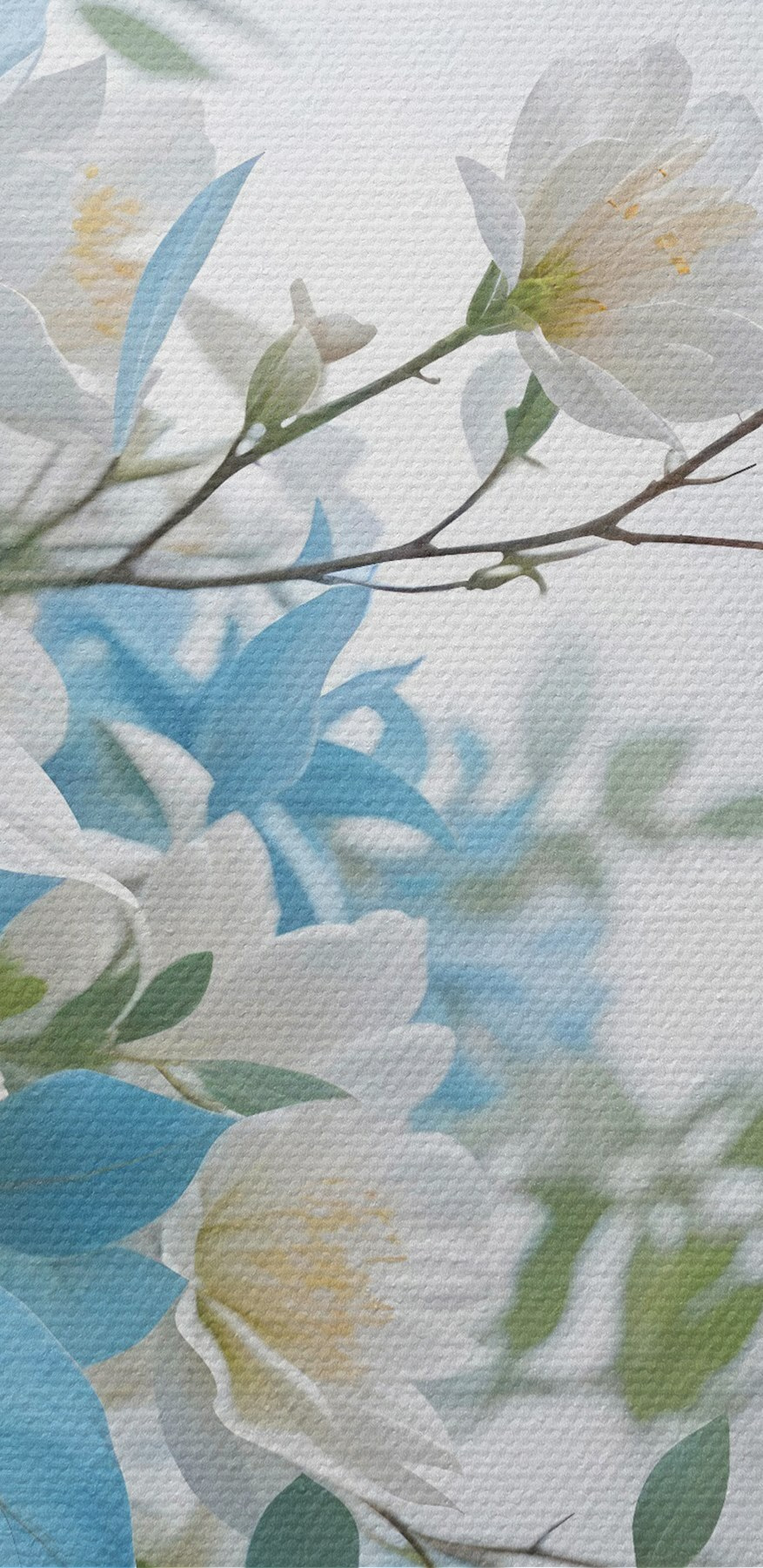 Blumenstrauß aus weißen und blauen Blumen