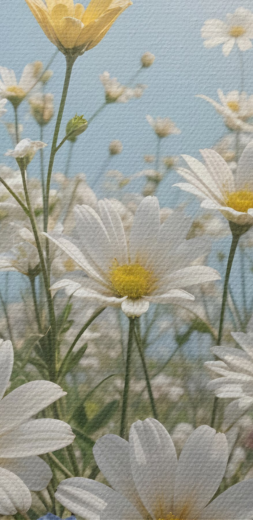 Gruppe von Schmetterlingen fliegen über ein Feld von Blumen