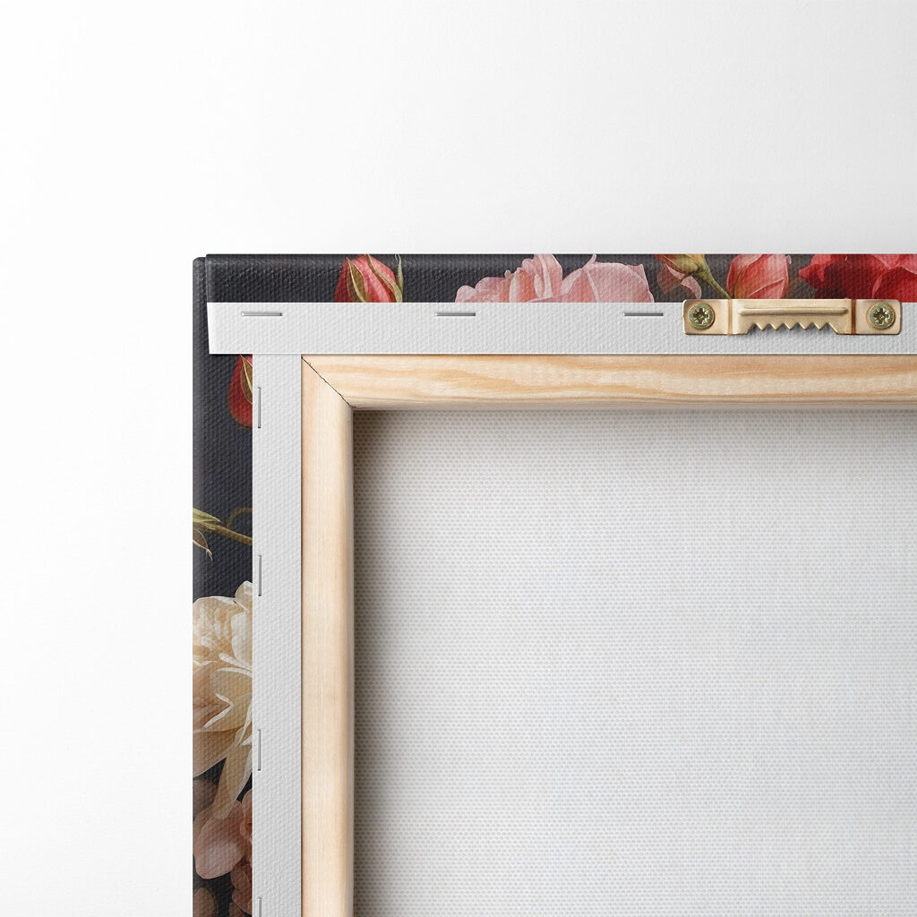 Vase of flowers and fruit