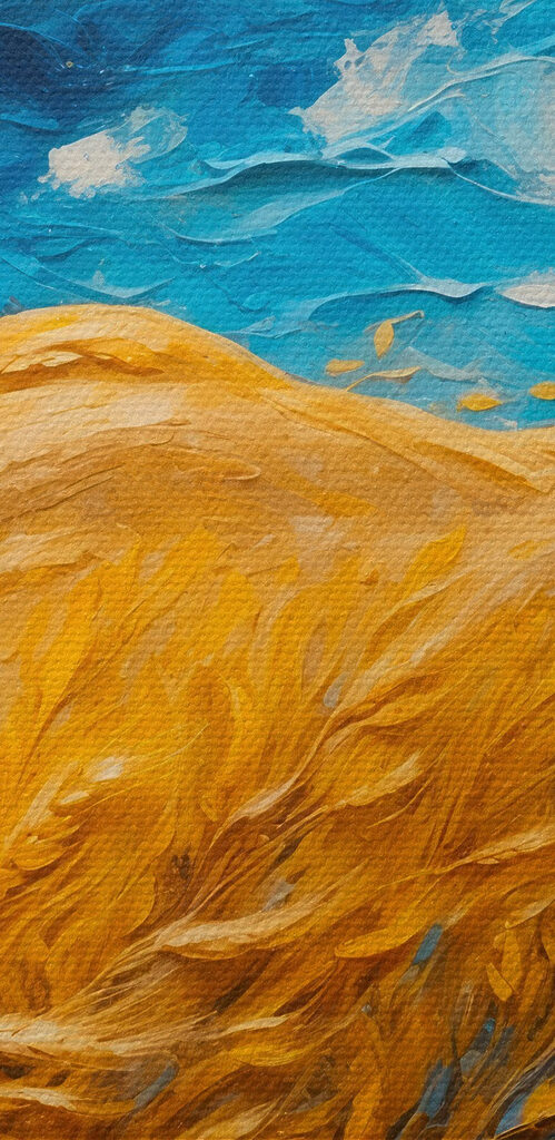 Painting of a field of wheat