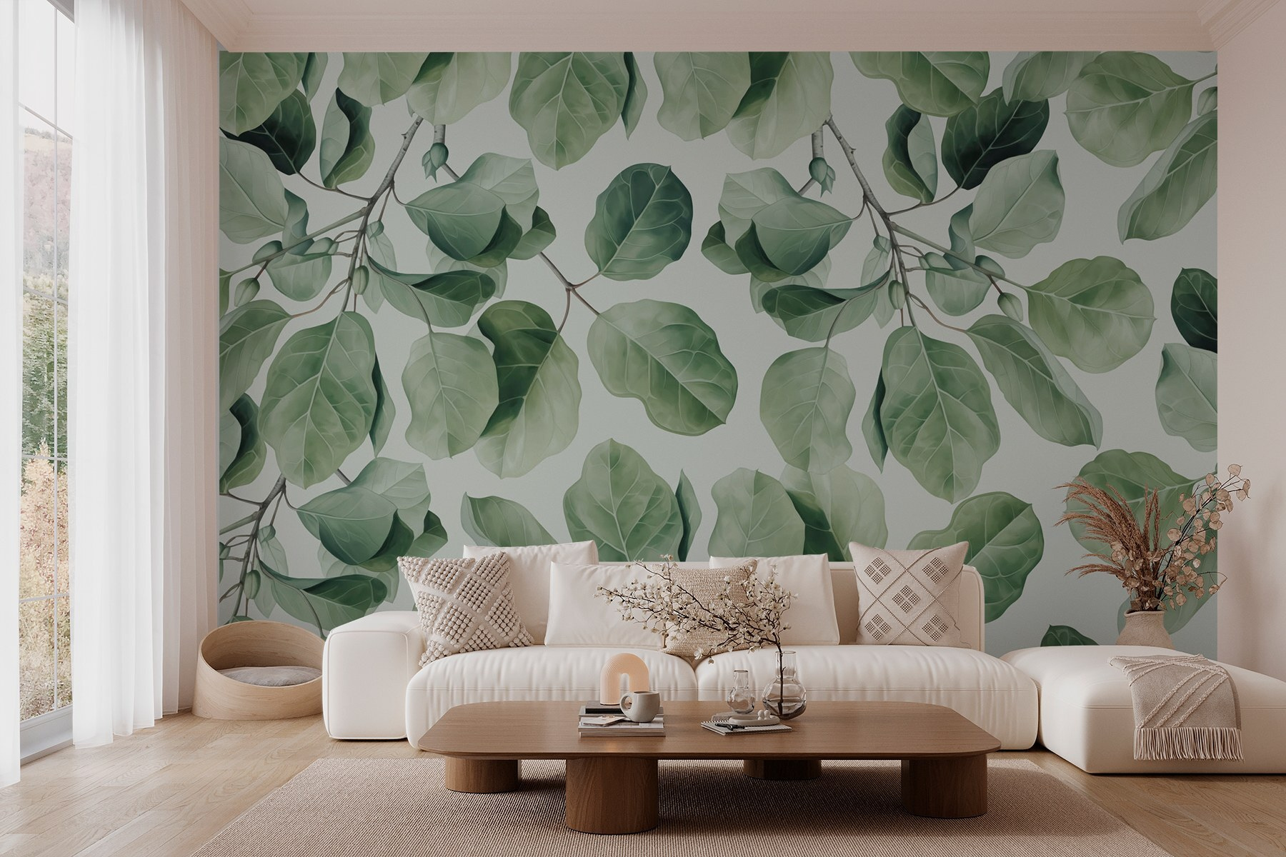 Nature's vibrant green foliage pattern
