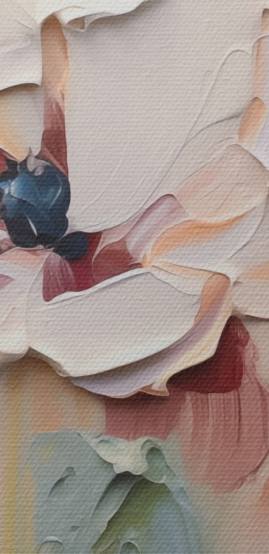 Malerei von Blumen auf einer weißen Fläche