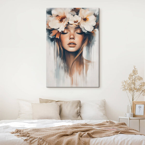 Frau mit Blumen im Haar Frau mit Blumen im Haar
