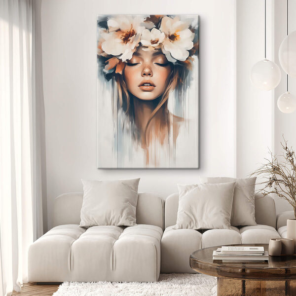 Frau mit Blumen im Haar Frau mit Blumen im Haar