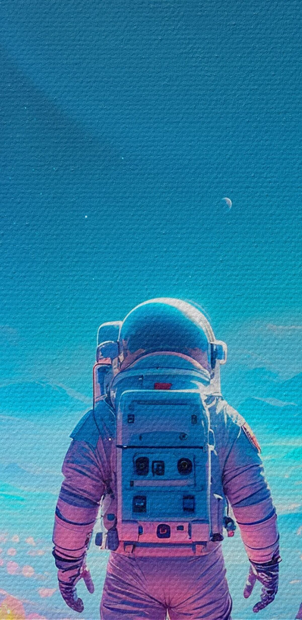 Astronaut walking on a desert