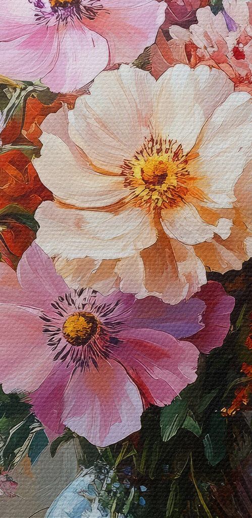 Painting of flowers in a vase