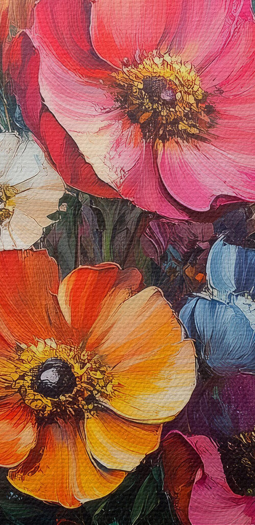 Painting of flowers in a vase