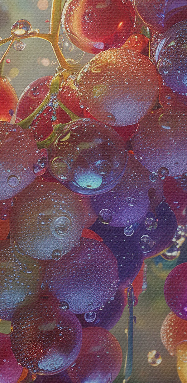 Weintrauben mit Wassertropfen auf ihnen Weintrauben mit Wassertropfen auf ihnen