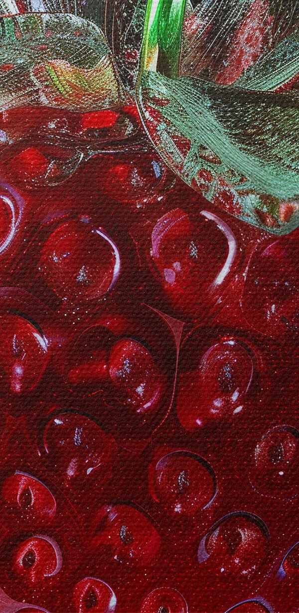 Glaserdbeere mit grünem Stiel Glaserdbeere mit grünem Stiel