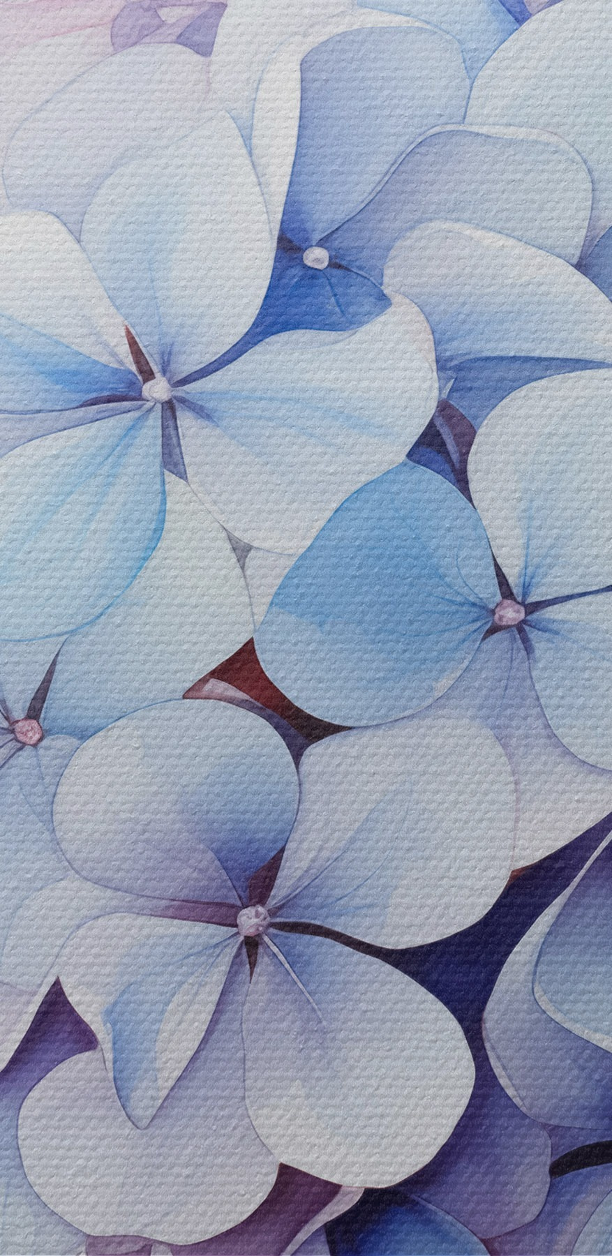 Gemälde von Blumen auf weißem Hintergrund
