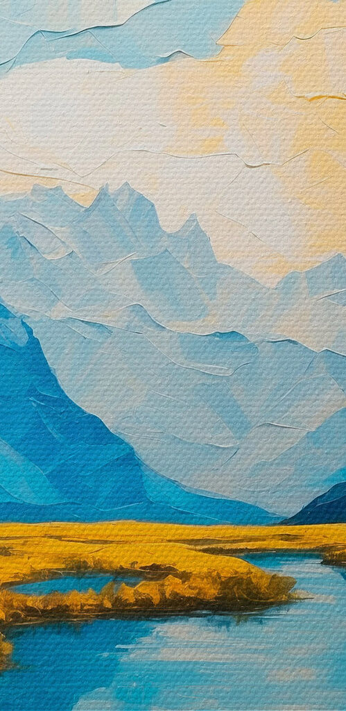 Gemälde eines Flusses mit Bergen und Gras s43449pzvl 499x1024 - Gemälde eines Flusses mit Bergen und Gras - tegory