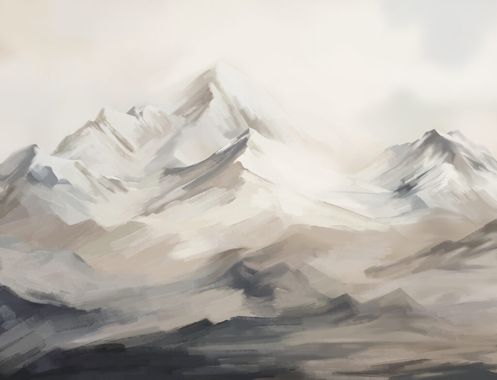 Gemälde einer Bergkette Gemälde einer Bergkette