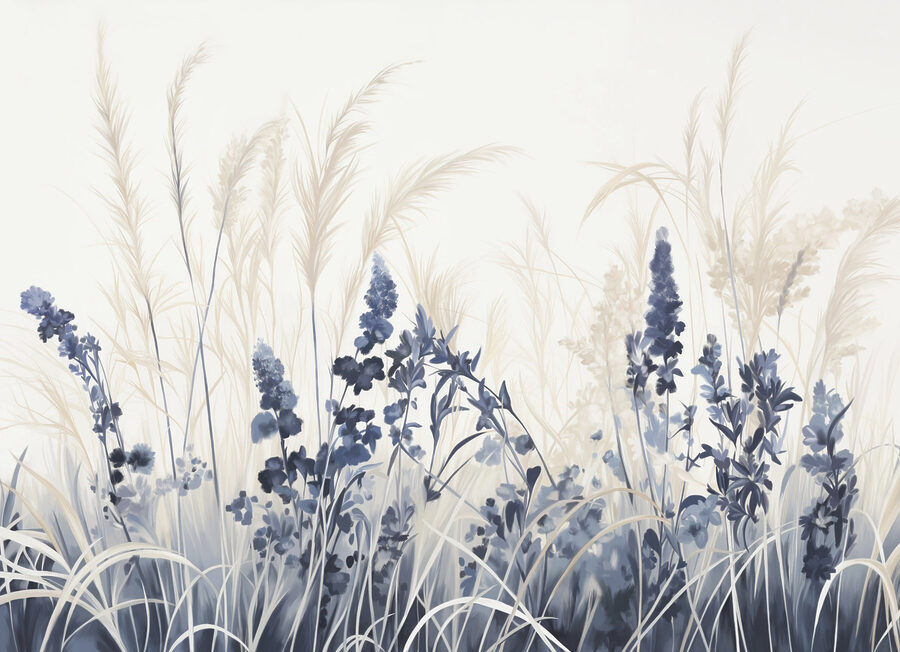Malerei von Blumen und Gras