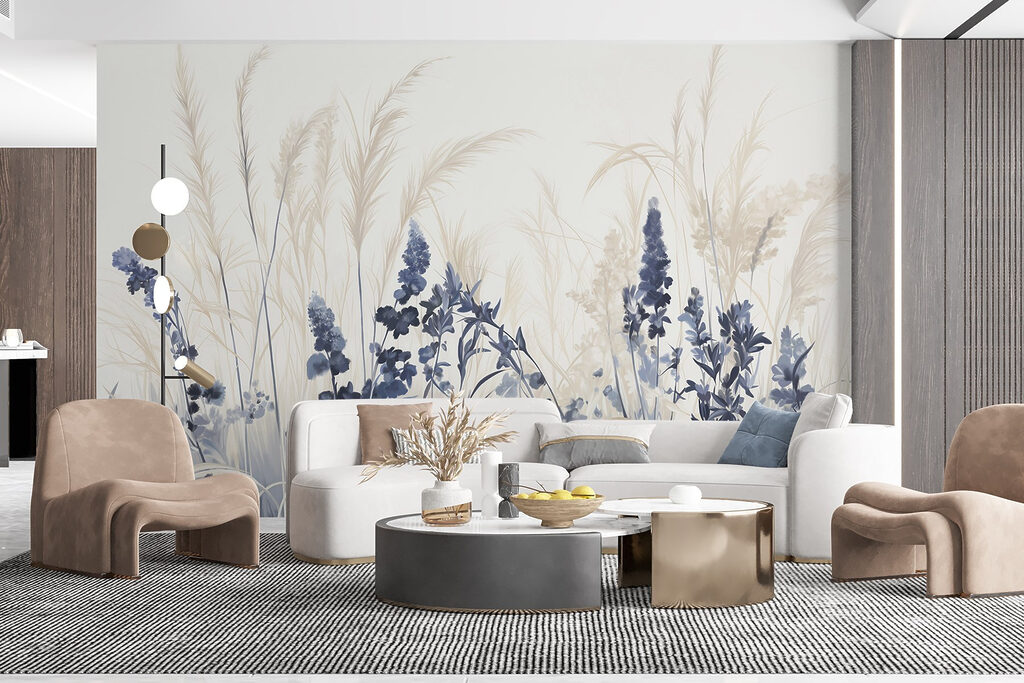 Painting of flowers and grass