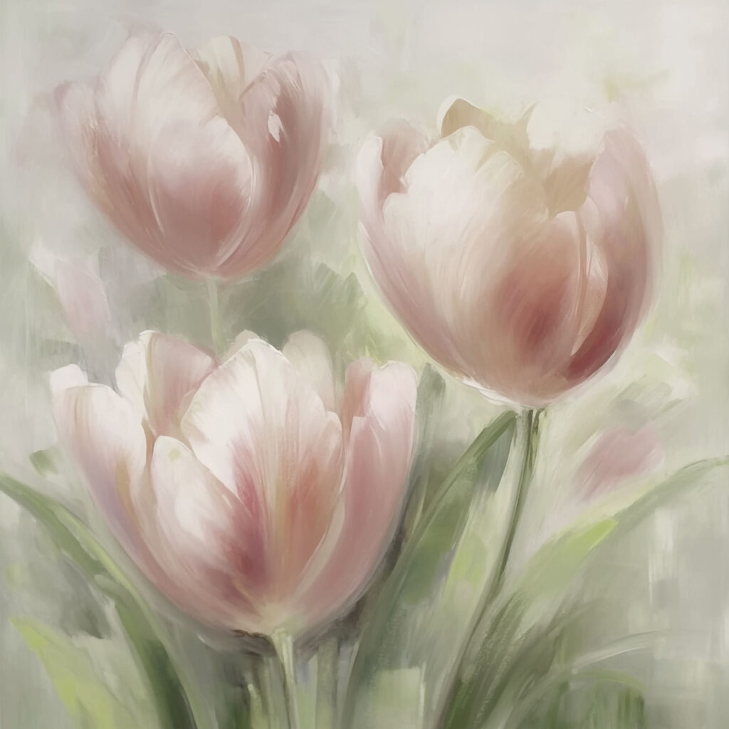 Gemälde mit rosa Blumen Gemälde mit rosa Blumen