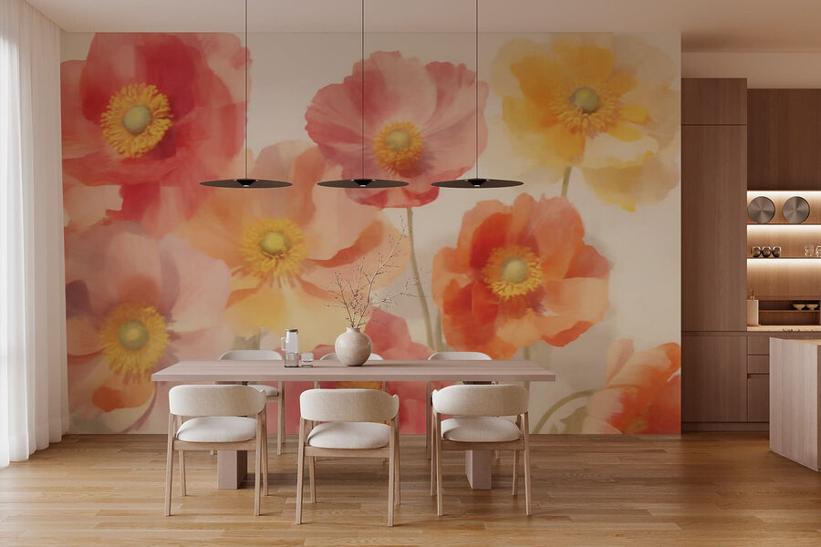 Gruppe von Blumen auf einem weißen Hintergrund