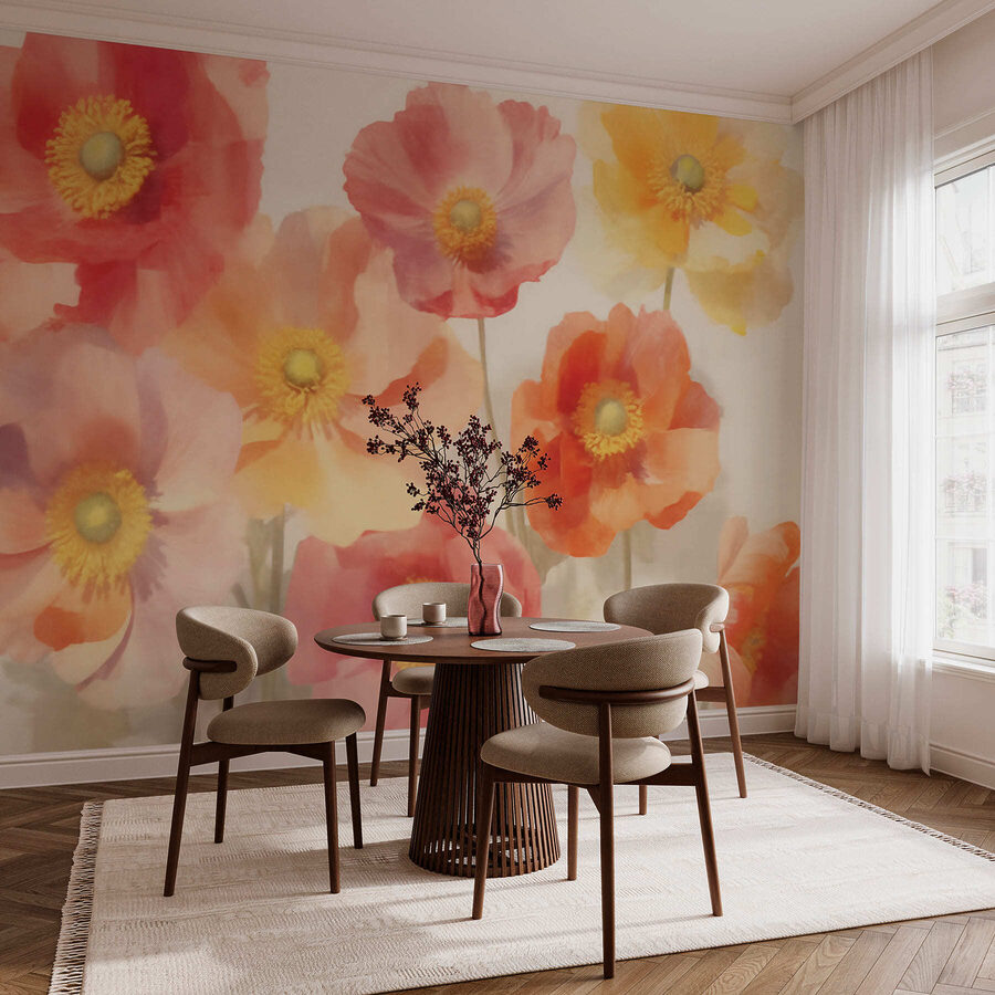 Gruppe von Blumen auf einem weißen Hintergrund